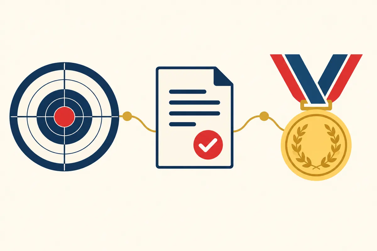 Tarcza, dokument i medal symbolizujące kwalifikacje oraz współzawodnictwo w strzelectwie sportowym