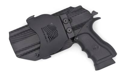 Kabura zewnętrzna prawa do pistoletu IWI Jericho 941 PSL9 polimerowy szkielet w roz. M, RH OWB kydex, kolor: carbon