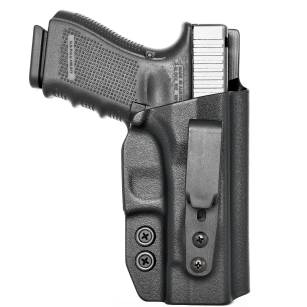 Kabura wewnętrzna prawa do pistoletu Glock 17/19/22/23/26/27/31/32/33/45, RH IWB kydex hybrid tucable, kolor: czarny