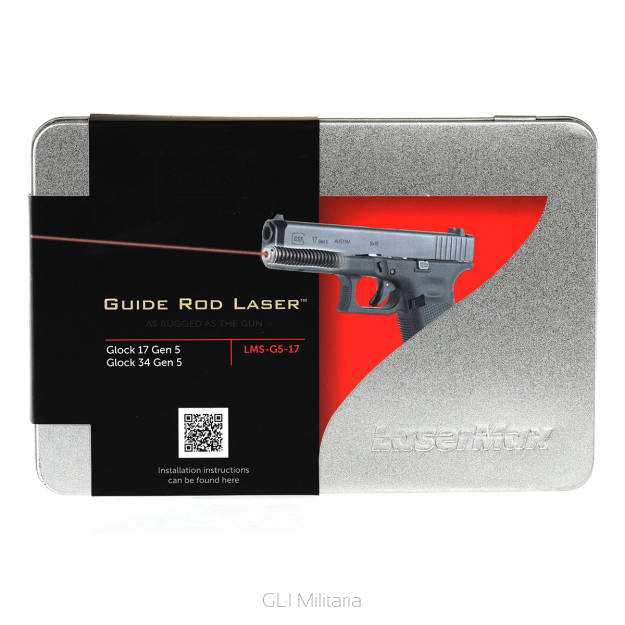 Wskaźnik laserowy w żerdzi do pistoletu Glock 17, 17MOS, 34MOS Gen5 - Czerwony - Lasermax LMS-G5-17