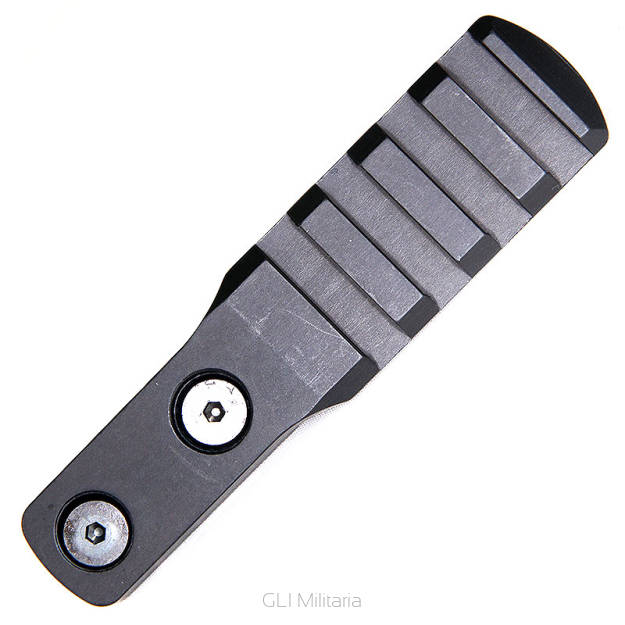Szyna picatinny aluminiowa Key-Mod 4 wcięcia + przedłużenie do montażu latarki, kolor: czarny