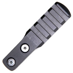 Szyna picatinny aluminiowa Key-Mod 4 wcięcia + przedłużenie do montażu latarki, kolor: czarny