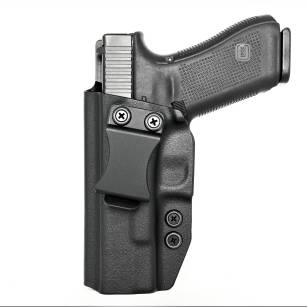 Kabura wewnętrzna prawa do pistoletu Glock 17/19/22/23/26/27/31/32/33/34/45, RH IWB kydex, kolor: czarny