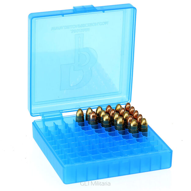 Pojemnik na amunicję - 100szt. x 9x19 AMMO BOX 9mm 100rd - Blue