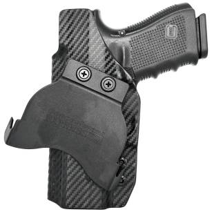 Kabura zewnętrzna prawa do pistoletu Glock 17/19/22/23/26/27/31/32/33/34/45, RH OWB kydex, kolor: carbon